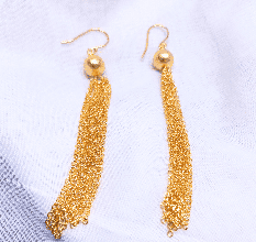 Chain Fringe Dangle earring, 22k Gold plated, Wholesale Brass jewelry